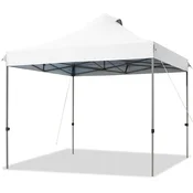 COSTWAY Vodoodporni vrtni šotor Vrtni paviljon 3 x 3 m bele barve, (5000249923)