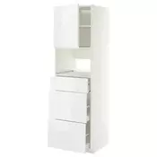 METOD / MAXIMERA Visoki element za ugradb uredaje, bijela/Voxtorp visoki sjaj/bijela, 60x60x200 cm