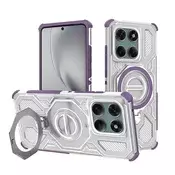 Hibridni ovitek Carbon Shield Pro za Motorola Edge 60/Edge 60 Fusion - purple transparent