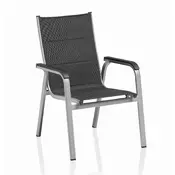 Kettler KETTLER Basic Plus Padded aluminijska stolica, slaganje, srebrna/antracit, 120 kg
