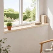 vidaXL Okenske police 2 kos Bela 100 x 20 x 2 cm Masivno hrastovo les