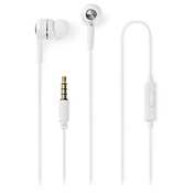 NEDIS žične slušalke + mikrofon/ 3,5 mm jack/ regulator glasnosti/ kabel 1,20 m/ bele barve