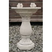 Casa Padrino Art Nouveau Bird Bath with Decorative Birds Gray A� 35 x H. 51 cm - Round Garden Decoration Stone Bird Bath - Art Nouveau Garden Decoration Accessories - Art Nouveau Garden Furniture