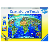 Ravensburger Velká mapa sveta 200 dílku
