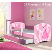 Djecji krevet ACMA s motivom, bocna roza + ladica 160x80 cm 08 Princess with Pony