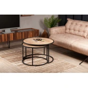 Hanah Home Set klub stolova, 2 komada Tambur Hrast-Crni