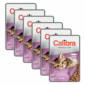 CALIBRA Cat Kitten koščki z lososom v omaki 6x100 g