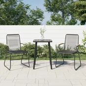 Vidaxl vidaXL Vrtni stoli, komplet 2 kosov, črni, 58x59x85,5 cm, PVC ratan