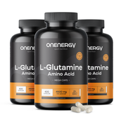3x L-glutamin 4500 mg MEGA CAPS, skupaj 1200 kapsul