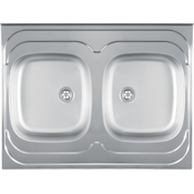 Metalac inox sudoper nasadni dvodjelni sj.fi 60 bez sifona 800x600
