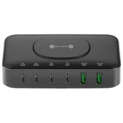 shumee 100W 4smarts 7v1 Qi stenski polnilnik črne in sive barve