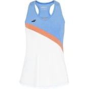 Dekliška brezrokavna majica Babolat  Play Tank Top Girl White/Blithe Blue Hthr 10 - 12 let