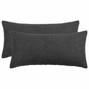 vidaXL Prevleka za blazino 2 pcs HEERLEN Temno siva 40 x 80 cm Bouclé