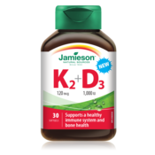 Jamieson Vitamin K2 120 µg + D3 1.000 I.E., 30 kapsul
