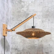 GOOD & MOJO Bali stenska svetilka z enim ročajem, naravna barva, 44 x 12 cm - Dnevna soba/jedilnica - Dizajn - naravna, črna - Bambus