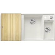 Blanco pomivalno korito AXIA III 6 SF InFino SILGRANIT POOL DESNI, lesena deska, z daljinskim upravljanjem. - LEDENIŠKO BELA