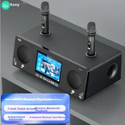 Soaiy Karaoke zvucnik sa 2 mikrofona AV7, Bluetooth, HiFi, Crni