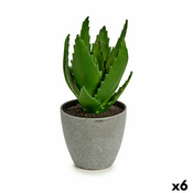 slomart dekorativna rastlina aloe vera 14 x 21 x 14 cm siva zelena plastika (6 kosov)