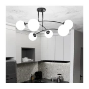 Lestenec na drogu PREGOS 6xE14/10W/230V črna/bela