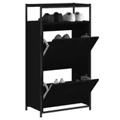 Ormarić za cipele crni 60 x 34 x 112 cm od konstruiranog drva