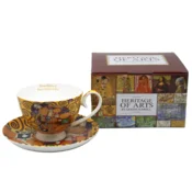 KLIMT Poljub iz porcelanaste skodelice 250 ml + krožnik - Heritage of Arts