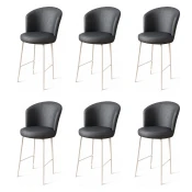 Hanah Home Set barskih stolica Uras, 6 komada, Antracit-beli