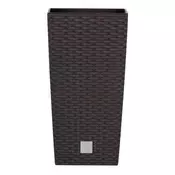 Prosperplast Plastični okrasni lonec RATO SQUARE 17x17x32,4 cm, 7,2 l, temno rjav