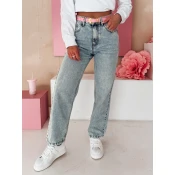 Spodnie damskie jeansowe mom fit MERTINE niebieskie Dstreet