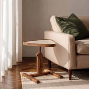 Hanah Home pomocni sto Opus Ucgen 46, 46 cm, orah / sivi / mermer