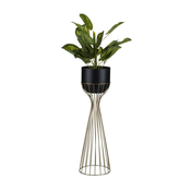 Metalna saksija LOFT 68x20 cm zlatna/crna