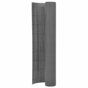 Greatstore Dvostranska vrtna ograja 110x400 cm siva