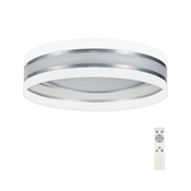 LED prigušiva stropna lampa SMART CORAL LED/24W/230V bela/srebrna + daljinski upravljac