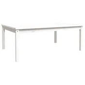 Vidaxl Vrtna miza bela 121x82,5x45 cm trdna borovina