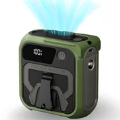 Prenosni ventilator Techsuit Z13 s power bankom, 5 hitrosti, 10000mAh - zelen