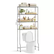 Songmics Polica za stranišče 4 nivoji 30x83x176 cm siva