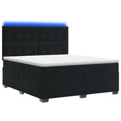 vidaXL Postelja boxspring z vzmetnico Črna 140 x 200 cm Žamet