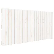 Vidaxl Stensko posteljno vzglavje belo 140x3x60 cm trdna borovina