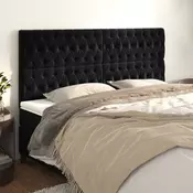 Uzglavlje crno 200x7x118/128 cm baršunasto
