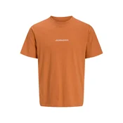 JACK & JONES Majica JCOECHO oranžna / črna / bela