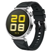 Silikonski pas za uro Huawei watch GT5 41mm/GT4 41mm/Garmin Venu 3S/2S/Forerunner 265S/Forerunner 255S/Vivomove 3S/Vivoactive 4S - črn