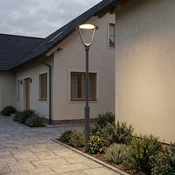 Lucande LED zunanja svetilka Tarasu, siva, 250 cm, aluminij, IP65 - Sodobni - siva, bela