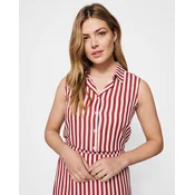 MEXX Ženska majica bez rukava, Sa dugmicima, Crveno-bela