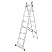 FORCEKRAFT Dvostranska kombinirana aluminijasta lestev 2x11 prečk FS-52854