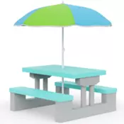 Otroški sedežni komplet s senčnikom JASMIN, 67x78,5x42,5cm, siva/meta Spielwerk