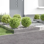 Vidaxl Robovi trave 4 kos 100 x 100 x 20 cm Jeklo Srebrna