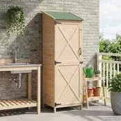 vidaXL Vrtno skladišče Naravna 59,5 x 56 x 176,5 cm Inženirski les
