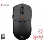GENESIS ZIRCON 500 brezžična miška, gaming/pisarniška, črna