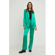 Komplet - sako i hlače Answear Lab za žene, boja: zelena