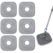 INF Komplet 6 kvadratnih krp za mop True & Tidy, gobaste, pralne (sive), (5000241947)