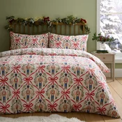 Posteljnina za zakonsko posteljo v naravni barvi 200x200 cm Christmas Nutcracker Bows – Catherine Lansfield